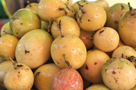 close up of passion fruitの写真素材