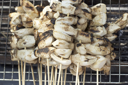 grilled eringe mushroomsの写真素材