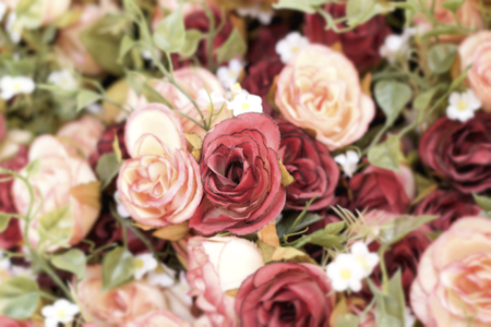 beautiful of rose artificial flowersの写真素材