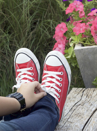 Red Sneakersの写真素材