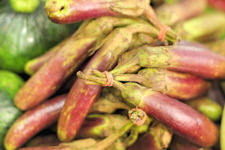 Eggplant purple in the marketの写真素材