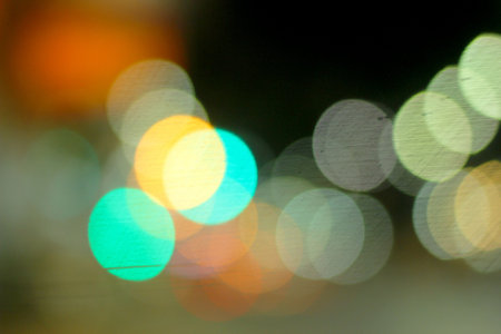 Blurred of car in city at night