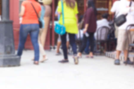 Blurred of people walking in parkの写真素材