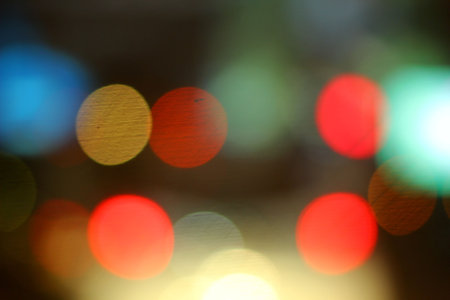 Blurred of car in city at night