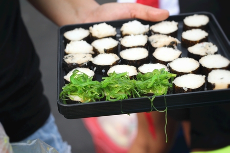 Making Japanese sushi traditional - japanese foodの写真素材