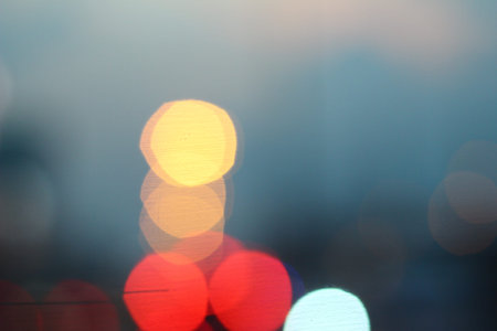Blurred of car in city at night