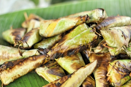 Sticky rice grilled asia foodの写真素材