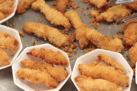 Close up of fried chickenの写真素材