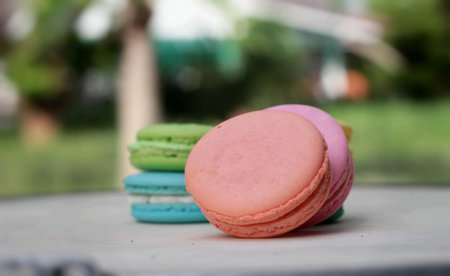 French macaroons multi colorful is delicious