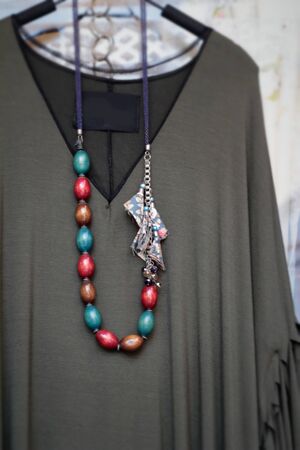 colorful of necklace and beadsの写真素材