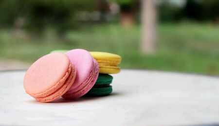 French macaroons multi colorful is deliciousの写真素材
