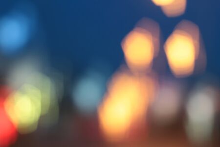 Blurred bokeh of car in city at night.の写真素材