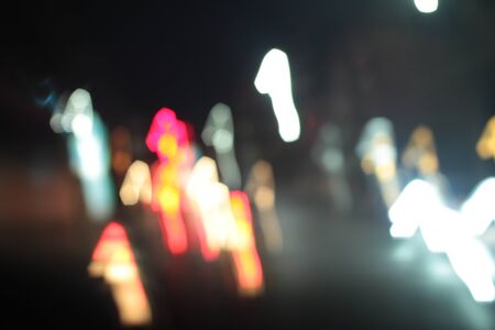 light background of car in city at nightの写真素材