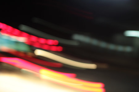 light background of car in city at night