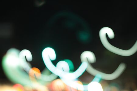 light background of car in city at nightの写真素材