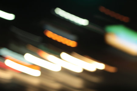 light background of car in city at night