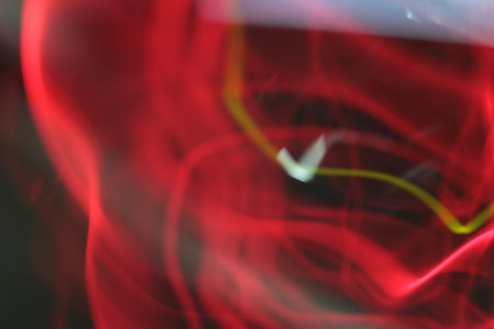 light background of car in city at nightの写真素材