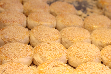 Chinese moon cake at the marketの写真素材
