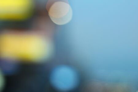 Blurred of car in city at nightの写真素材