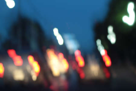 light background of car in city at nightの写真素材
