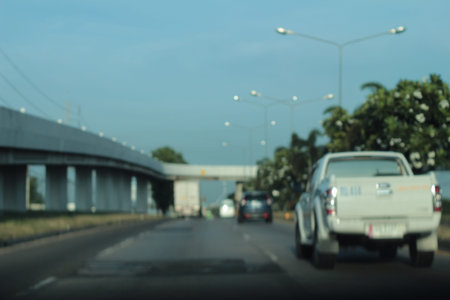 blurred of car on road