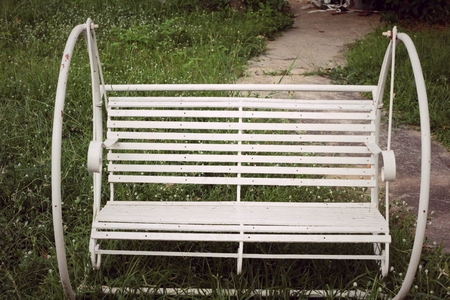 White swing chair vintage with the natureの写真素材