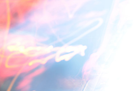 light background of car in city at nightの写真素材