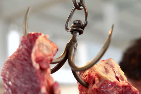 Fresh raw pork in the marketの写真素材