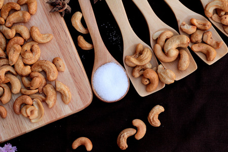Roasted cashews nuts with naturalの写真素材