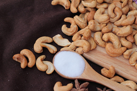 Roasted cashews nuts with naturalの写真素材