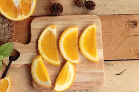 Orange juice with fresh orange fruits sliced.の写真素材