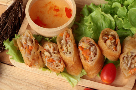 Fried spring rolls traditional for appetizer food