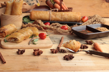 Fried spring rolls traditional for appetizer food