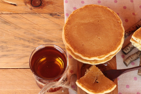 sweet pancake with honey of delicious