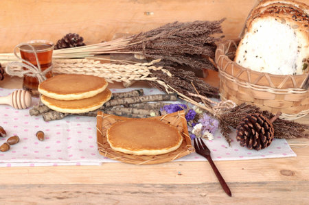 sweet pancake with honey of delicious