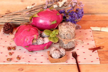 Dragron fruit, fresh, juicy and smoothie deliciousの写真素材