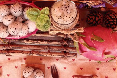 Dragron fruit, fresh, juicy and smoothie deliciousの写真素材