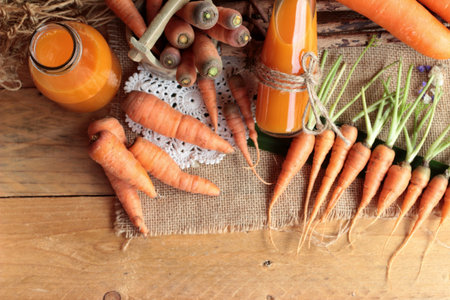 Fresh carrots and carrot juice are delicious