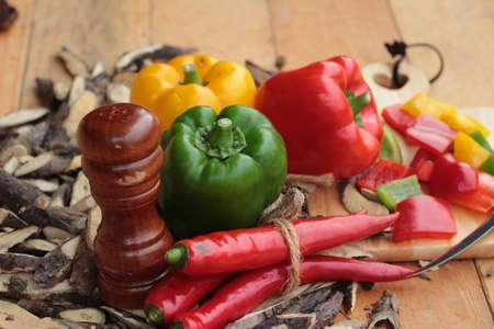 Sweet bell pepper fresh organicの写真素材