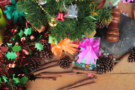 Gift boxes and decorated to celebrate Christmas