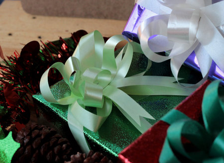 Gift boxes and decorated to celebrate Christmas