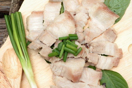 Pork belly boiled spicy sauceの写真素材