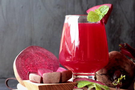 Fresh juicy beetroot and juice