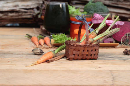 Smoothies mixed vegetables, beetroot, carrot and green vegetablesの写真素材
