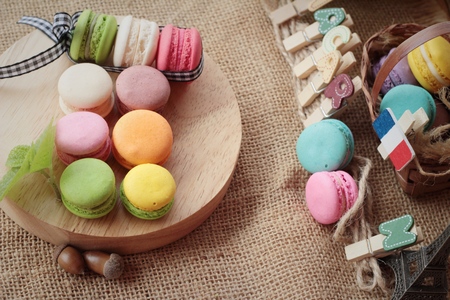 macaroons dessert traditional french colorful and sweetの写真素材