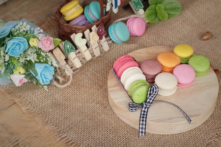 macaroons dessert traditional french colorful and sweetの写真素材
