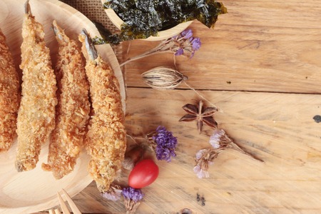 shishamo fried with sause is a deliciousの写真素材