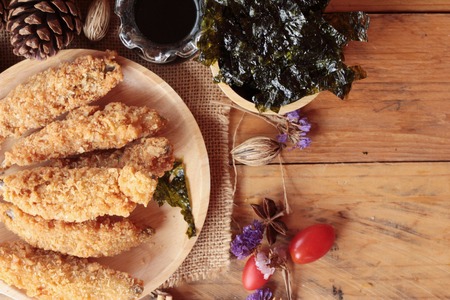 shishamo fried with sause is a deliciousの写真素材