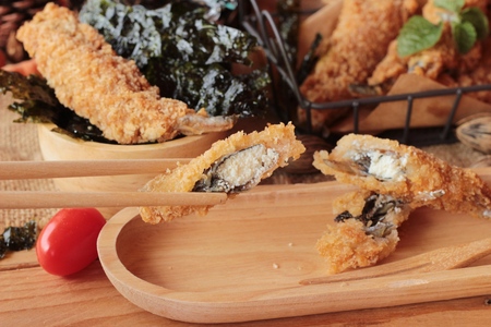 shishamo fried with sause is a deliciousの写真素材