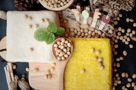 Tofu and soybeans is deliciousの写真素材